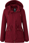 Women'S Winter Thicken Puffer Coat Warm Fleece Lined Parka Jacket with Hood