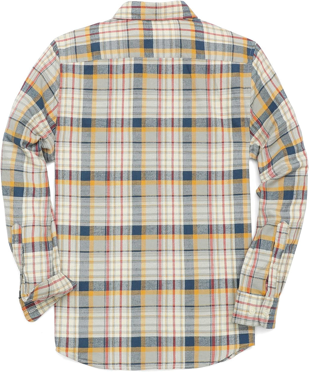 ® Flannel Shirt for Men Casual Button down Work Soft All Cotton Lightweight Flannel Mens Plaid Shirts Long Sleeve